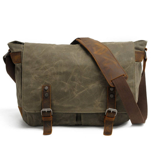 Men's Vintage Canvas Messenger Laptop Bag_CWAB5556