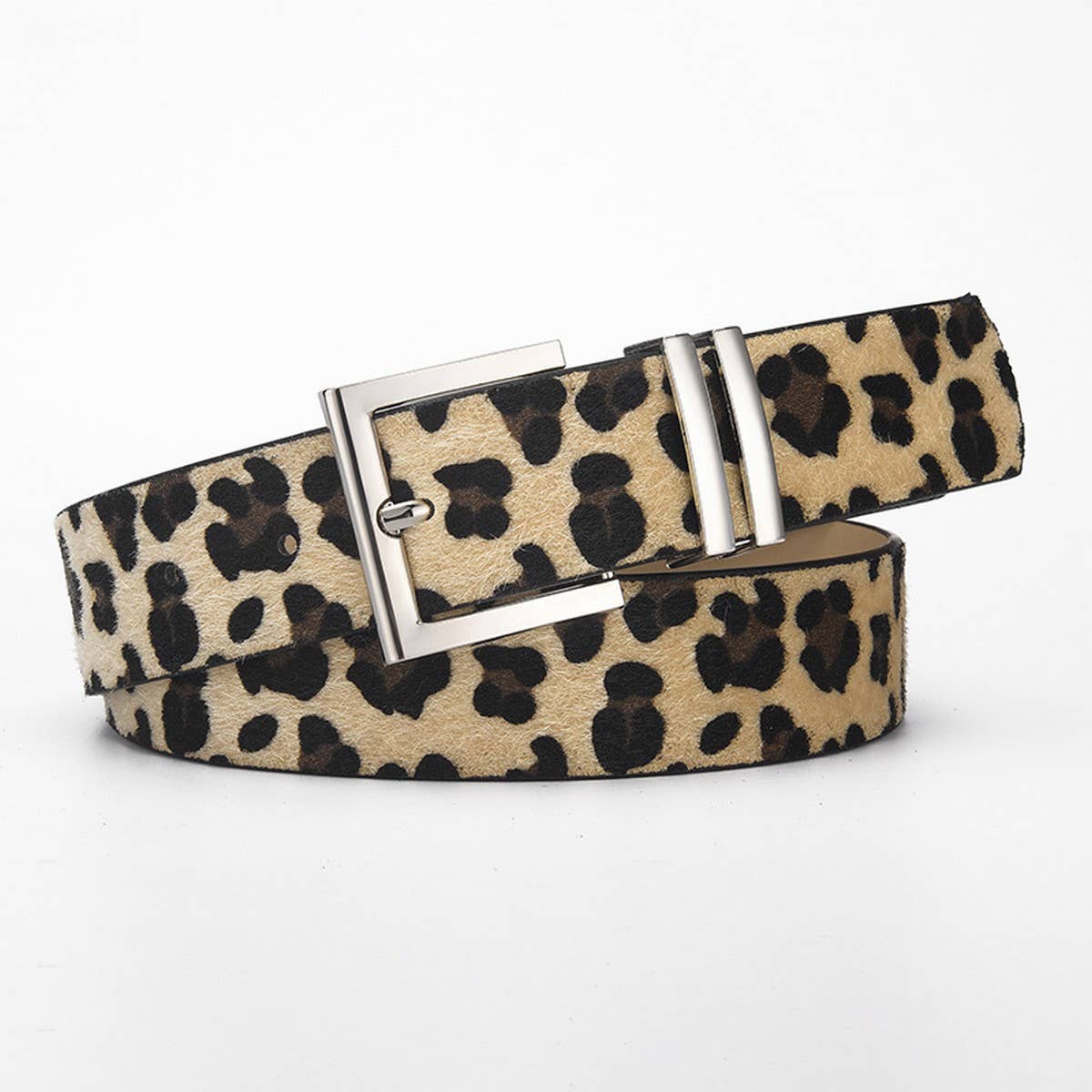 CWABE01256_LEOPARD PRINT BUCKLE BELT FOR WOMEN JEANS CASUAL