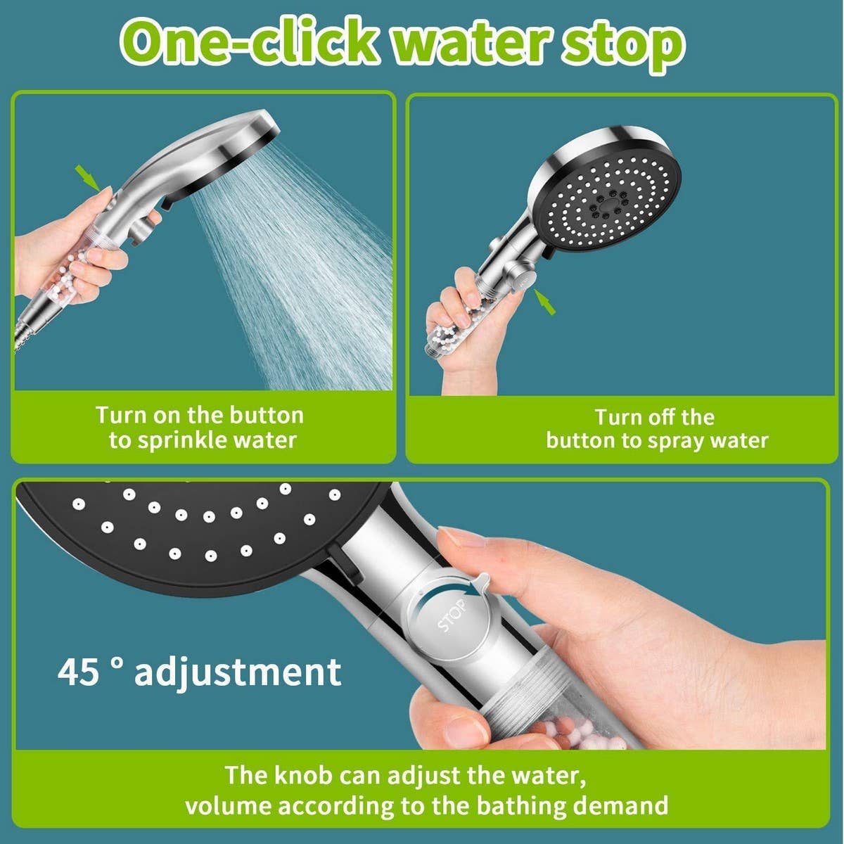 NEGATIVE ION FILTER BOOSTER SHOWER HEAD