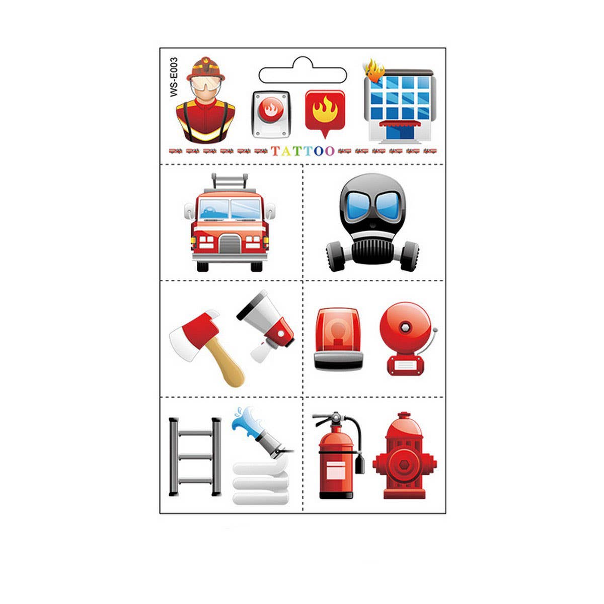 Kids Waterproof Fire Truck Tattoos for Safety Week