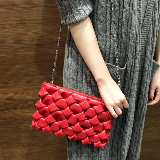 WOMEN'S WOVEN VINTAGE SOFT LEATHER CLUTCH_CWAB2610