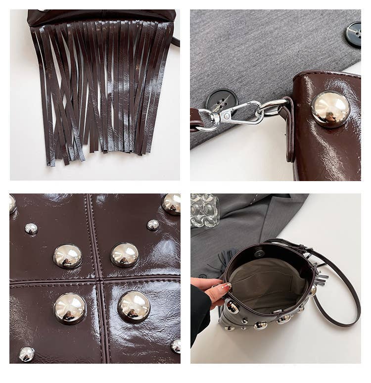 Personalized tassel trendy crossbody square bag