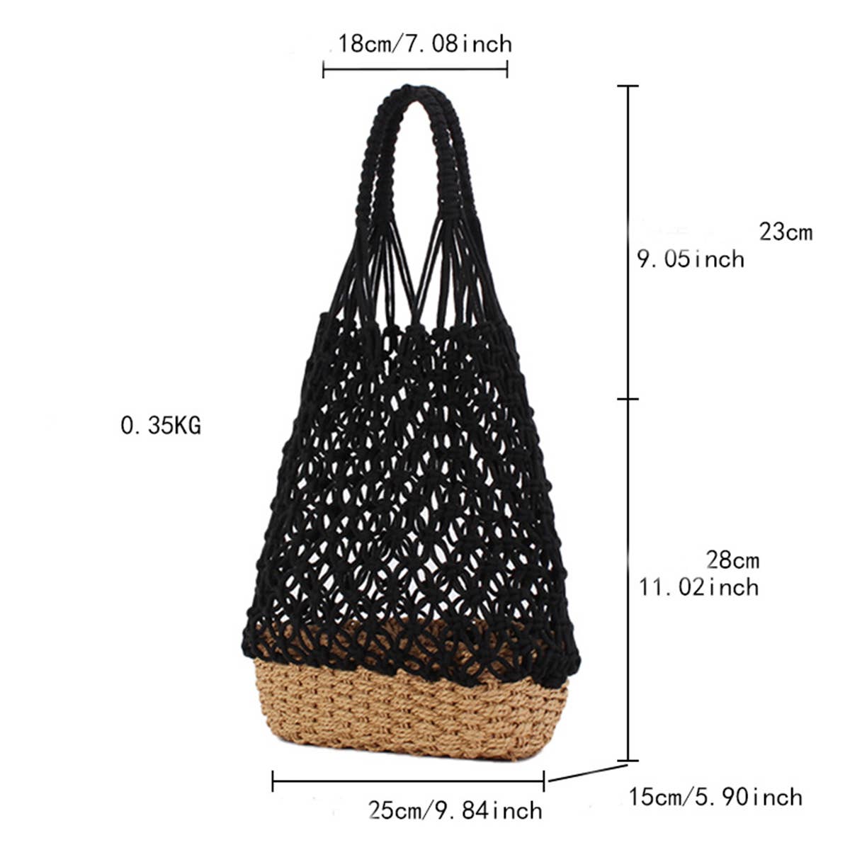 HANDMADE GRID HOLLOW SHOULDER WOVEN BAG_CWAB2026