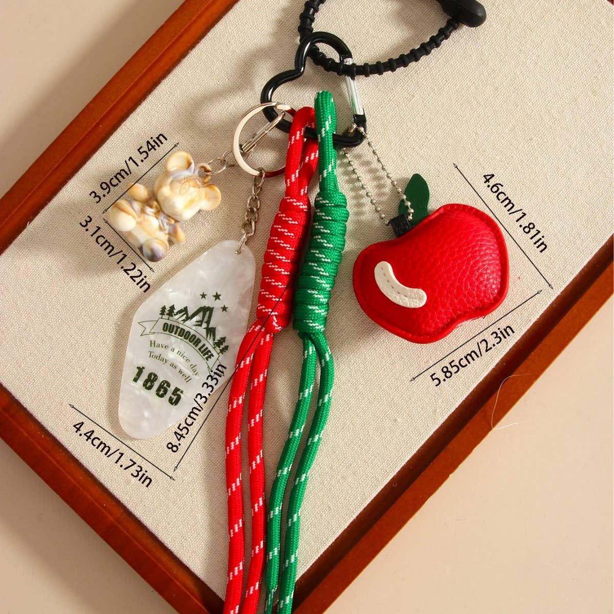 Cute Apple Bear Keychain ? Fruit Bag Charm