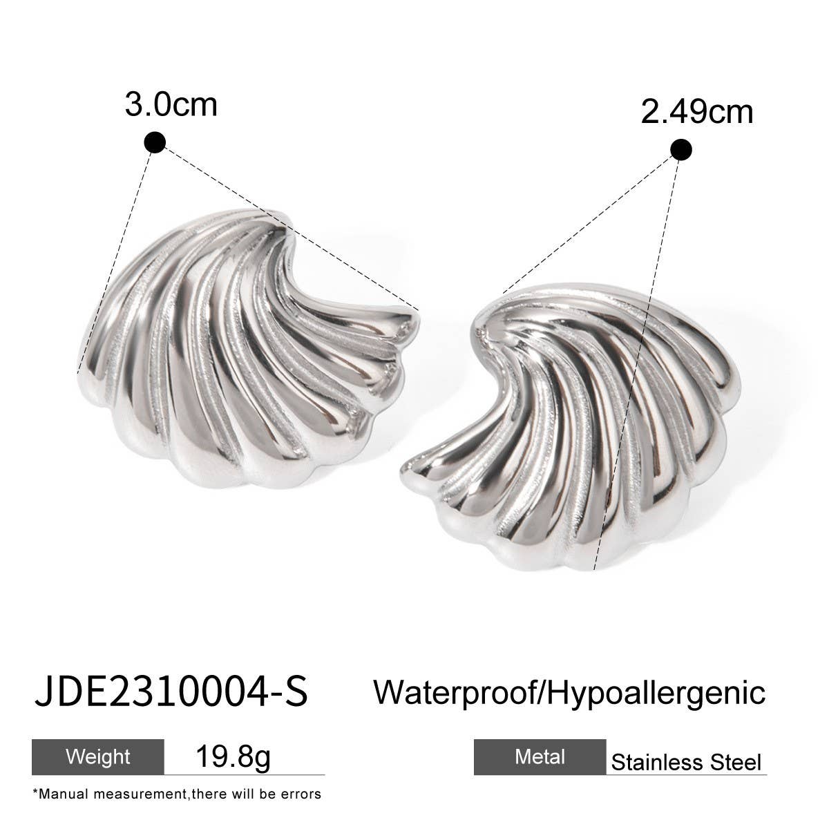 FASHIONABLE GEOMETRIC STRIPED WAVE SHELL EARRINGS