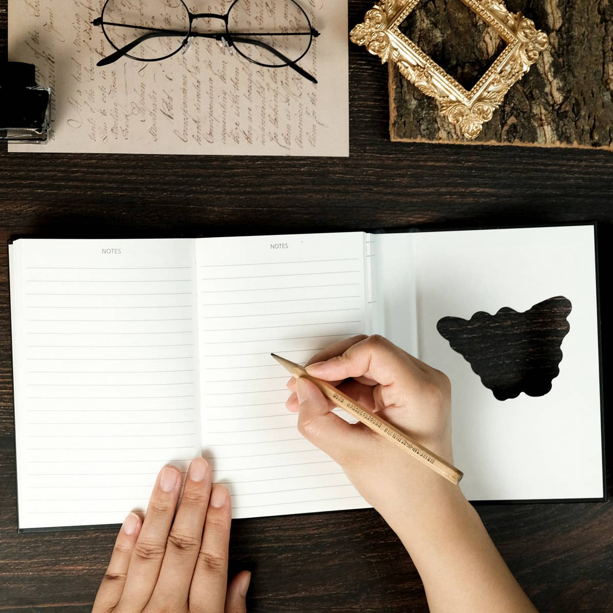 DREAM BODY BUTTERFLY PORTABLE TRIFOLD NOTEBOOK