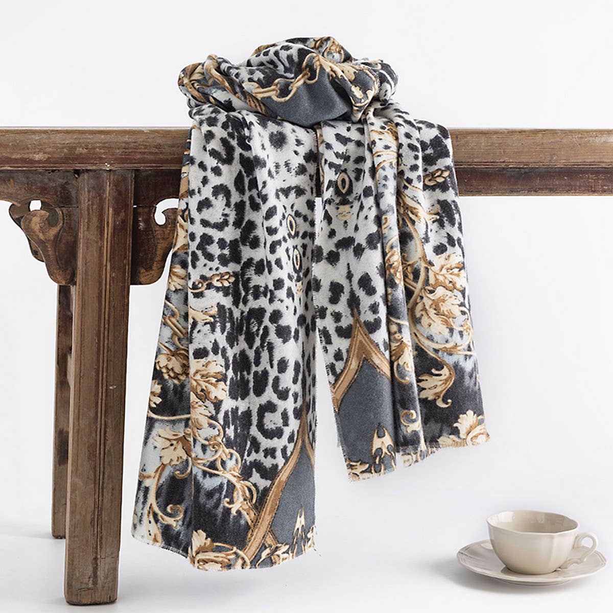 Leopard Print Scarf - Chic Warm Shawl for Women