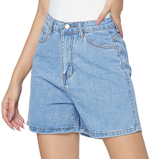 PLUS SIZE SLIM STRAIGHT LEG DENIM SHORTS