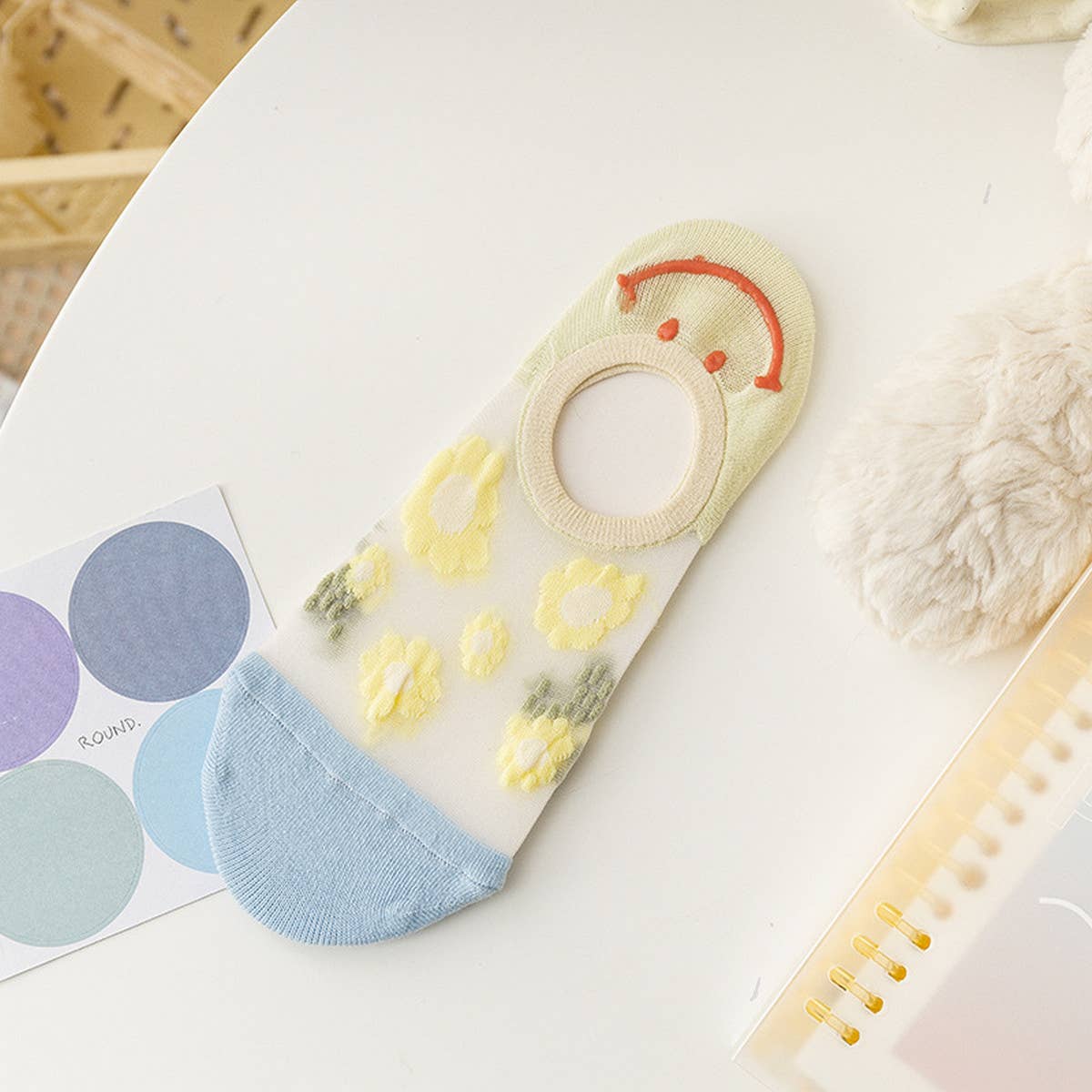 WOMEN FLORAL THIN BREATHABLE SHALLOW SOCKS