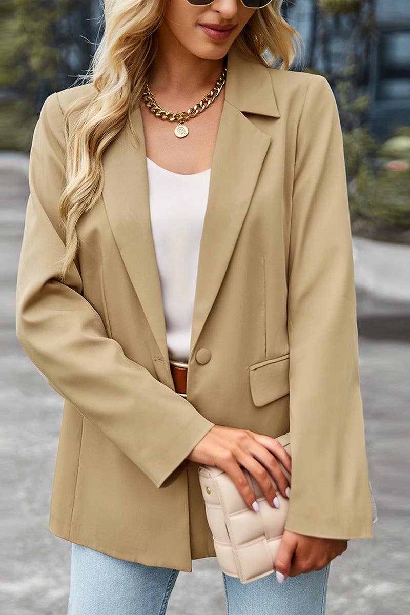 CWOBL00217_SOLID COLLARED CASUAL BLAZER JACKET