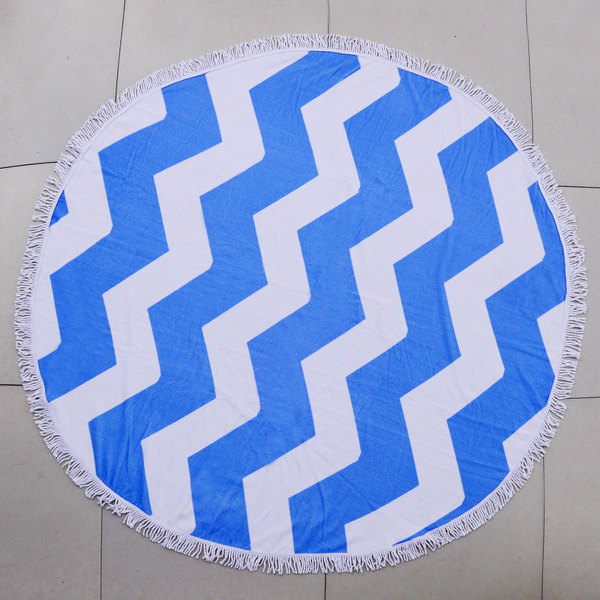Round Microfiber Tassel Beach Towel Blanket