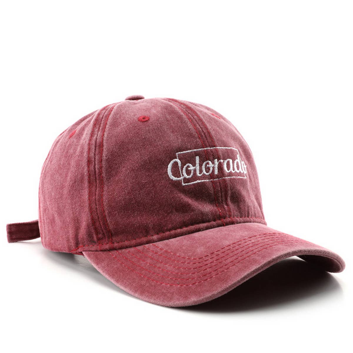 CWAH3241_SOLID COLOR LETTER EMBROIDERED BASEBALL CAP