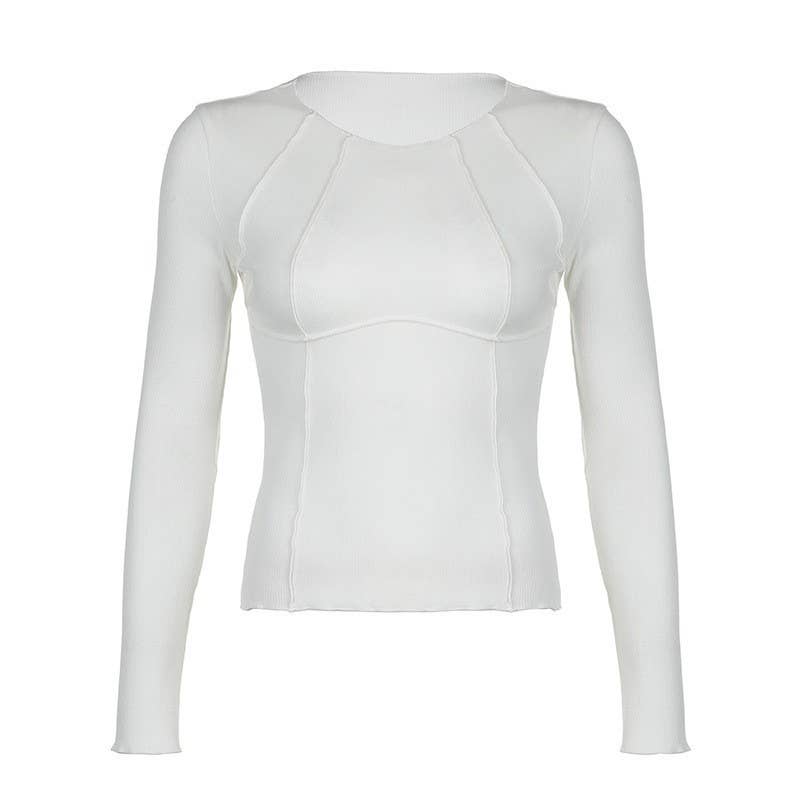 SLIM-FIT SOLID COLOR LONG-SLEEVE CREW-NECK SHIRT