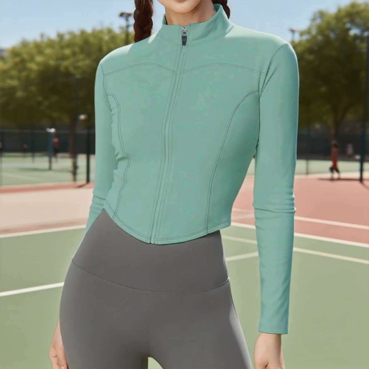 Stand-up collar fitness cycling sports jacket