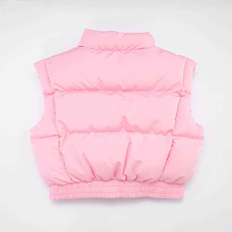 Stand-up collar warm fluffy cotton-padded vest