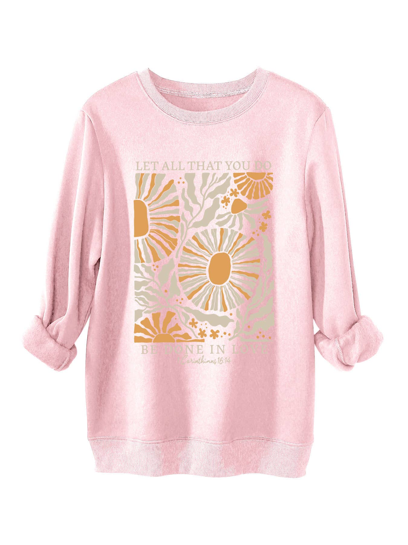 Fashion printed loose round-neck pullover hoodie