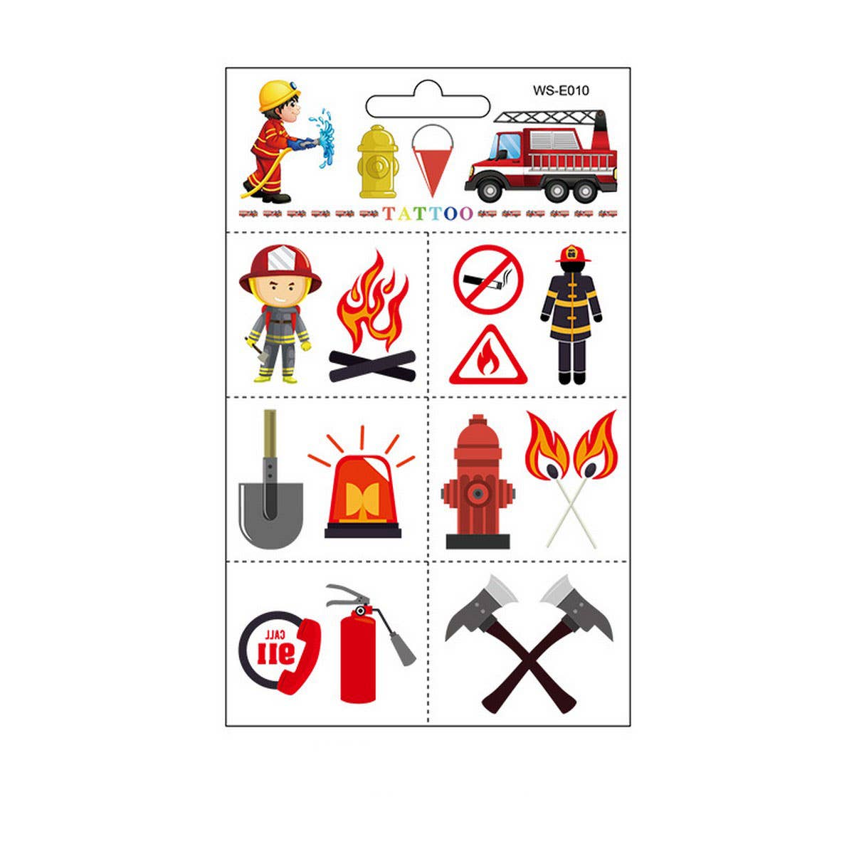 Kids Waterproof Fire Truck Tattoos for Safety Week