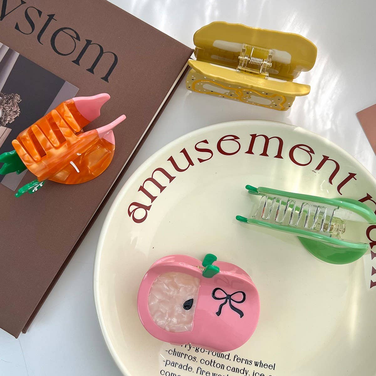 Sweet Fruit Claw Clip ? Carrot Apple Pear Hairpin