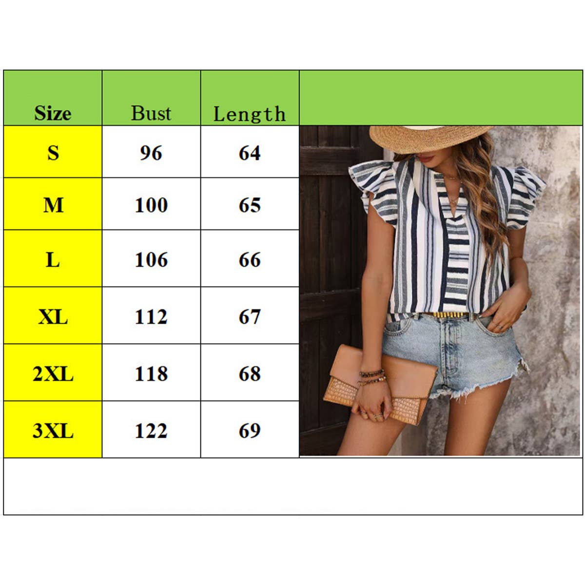 A contrasting shirt with lotus leaf sleeves