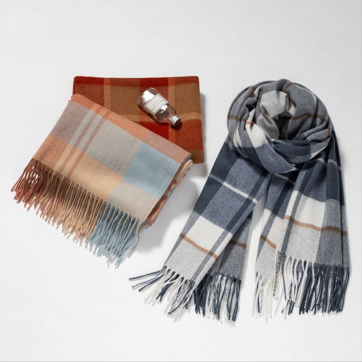 100% Wool Plaid Scarf ??Long Warm Winter Wrap_CWASC1095