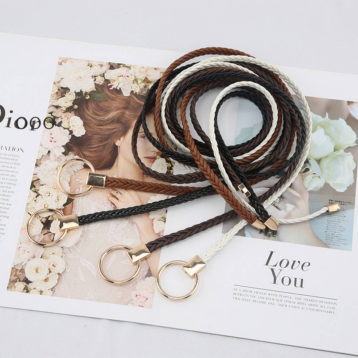 CWABE1180_FASHIONABLE ROUND BUCKLE KNOTTED TASSEL BELT