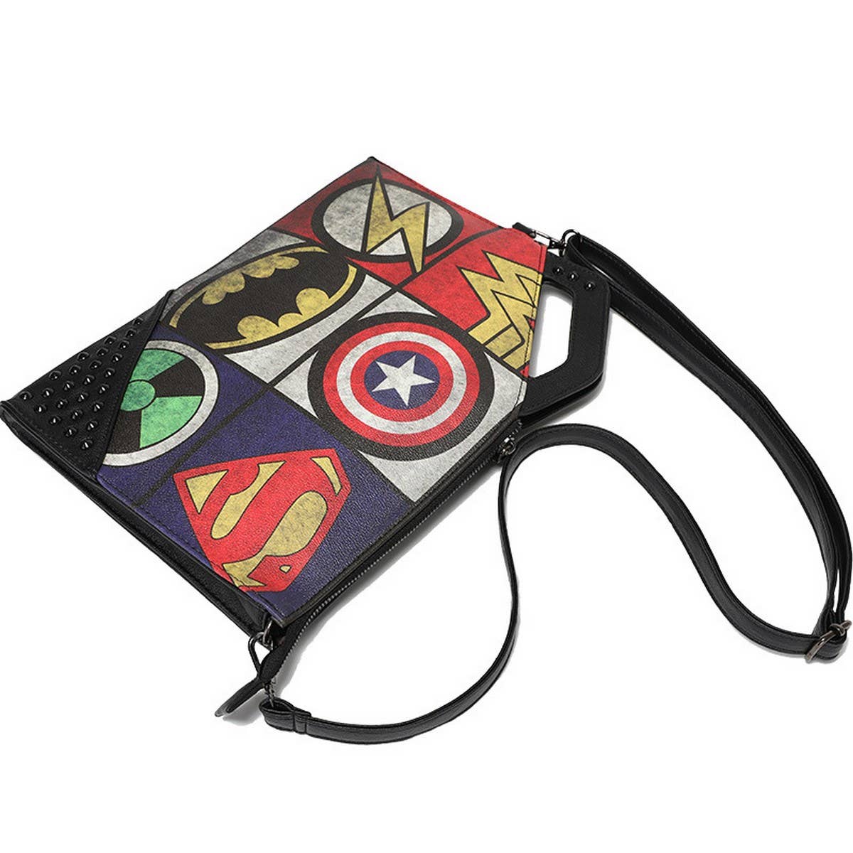 RETRO PRINTED RIVET DECORATION SHOULDER BAG HANDBAG_CWAB1478