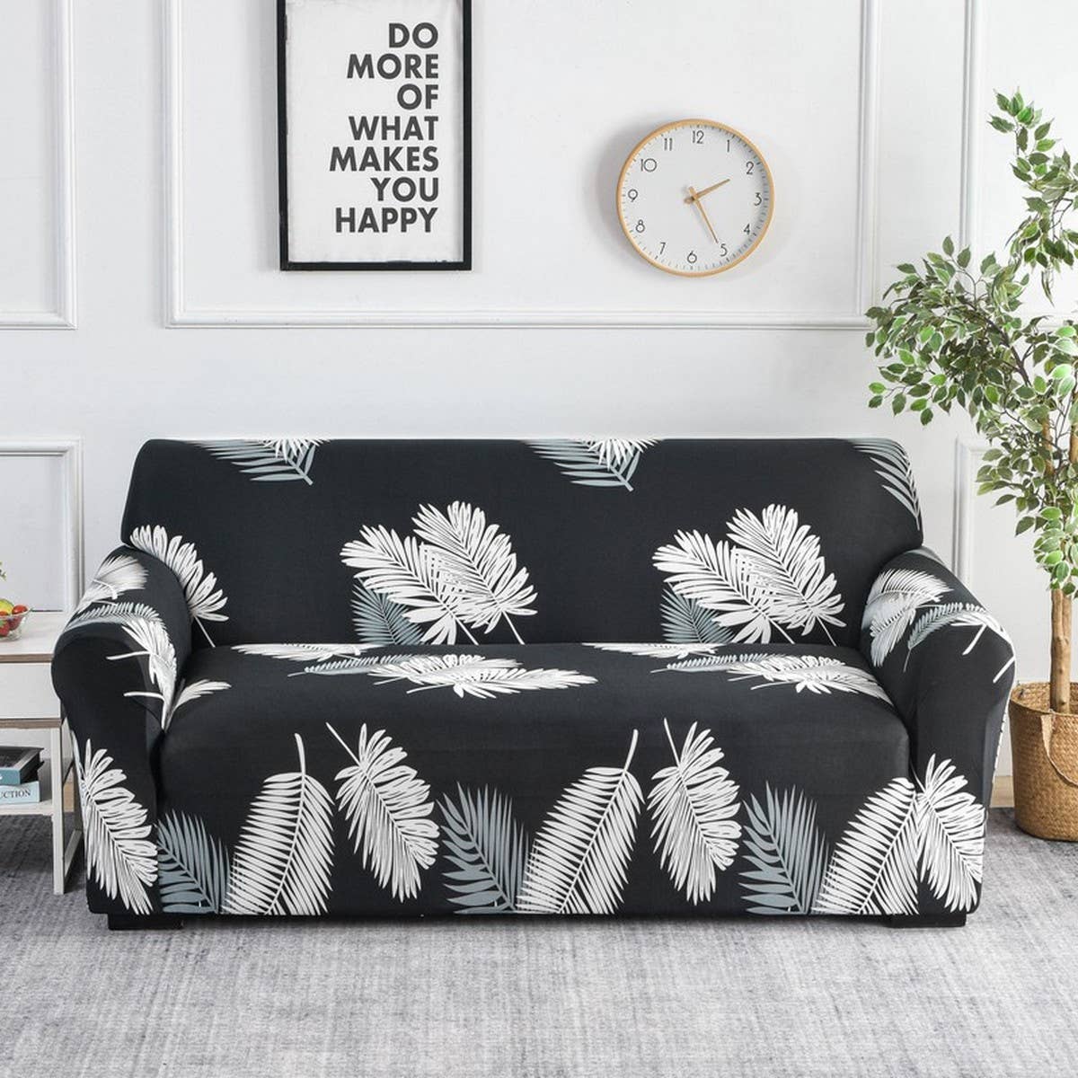 Printed Milk Silk Sofa Cover, Stretch & Full Fit_CWMM8325