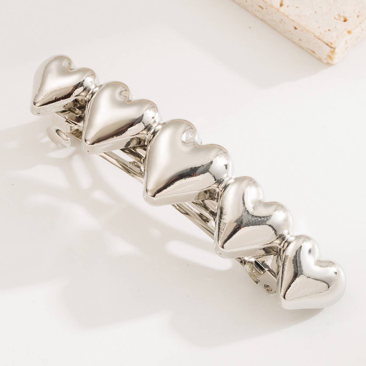 Geometric Heart Metal Spring Hair Clip for Women