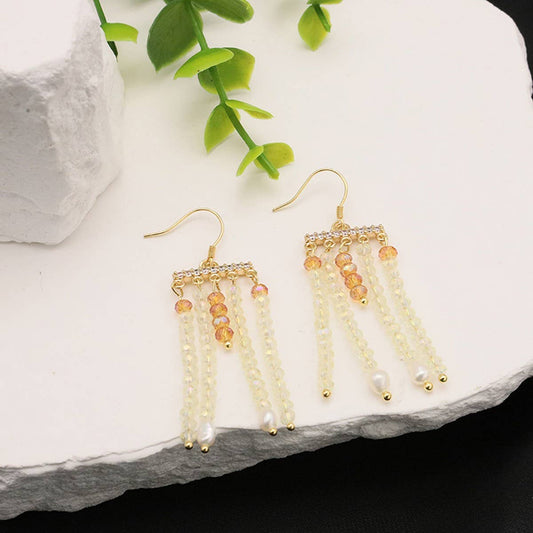 RETRO HIGH-END NATURAL PEARL TASSEL EARRINGS_CWAJE3808