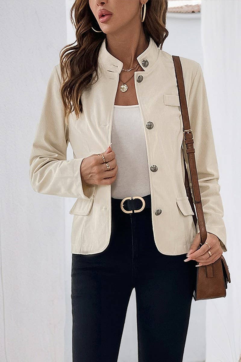 CWOCO1166_NEW AUTUMN AND WINTER CORDUROY SHORT JACKET