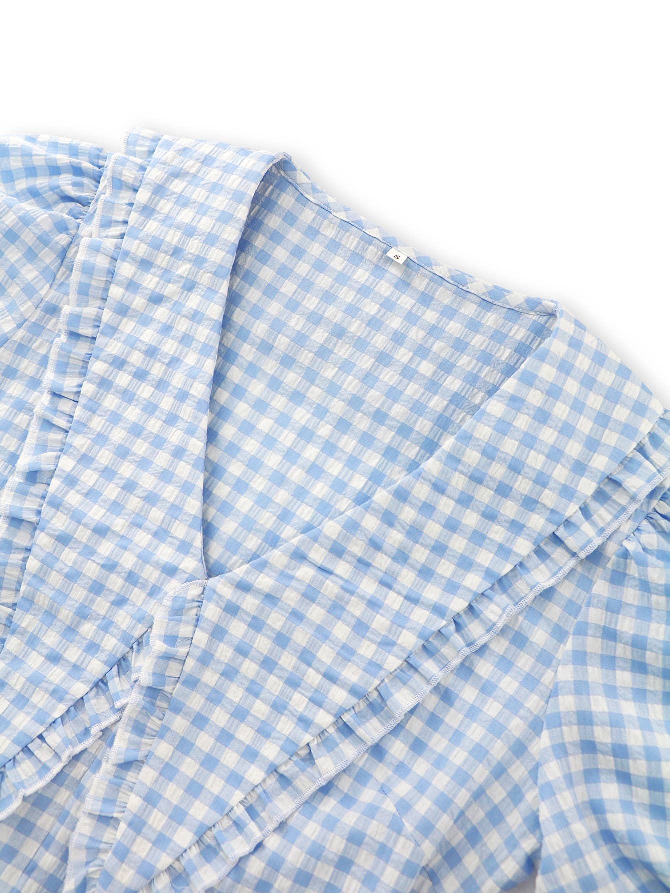 Plaid V-Neck Long Sleeve Fit and Flare Dress