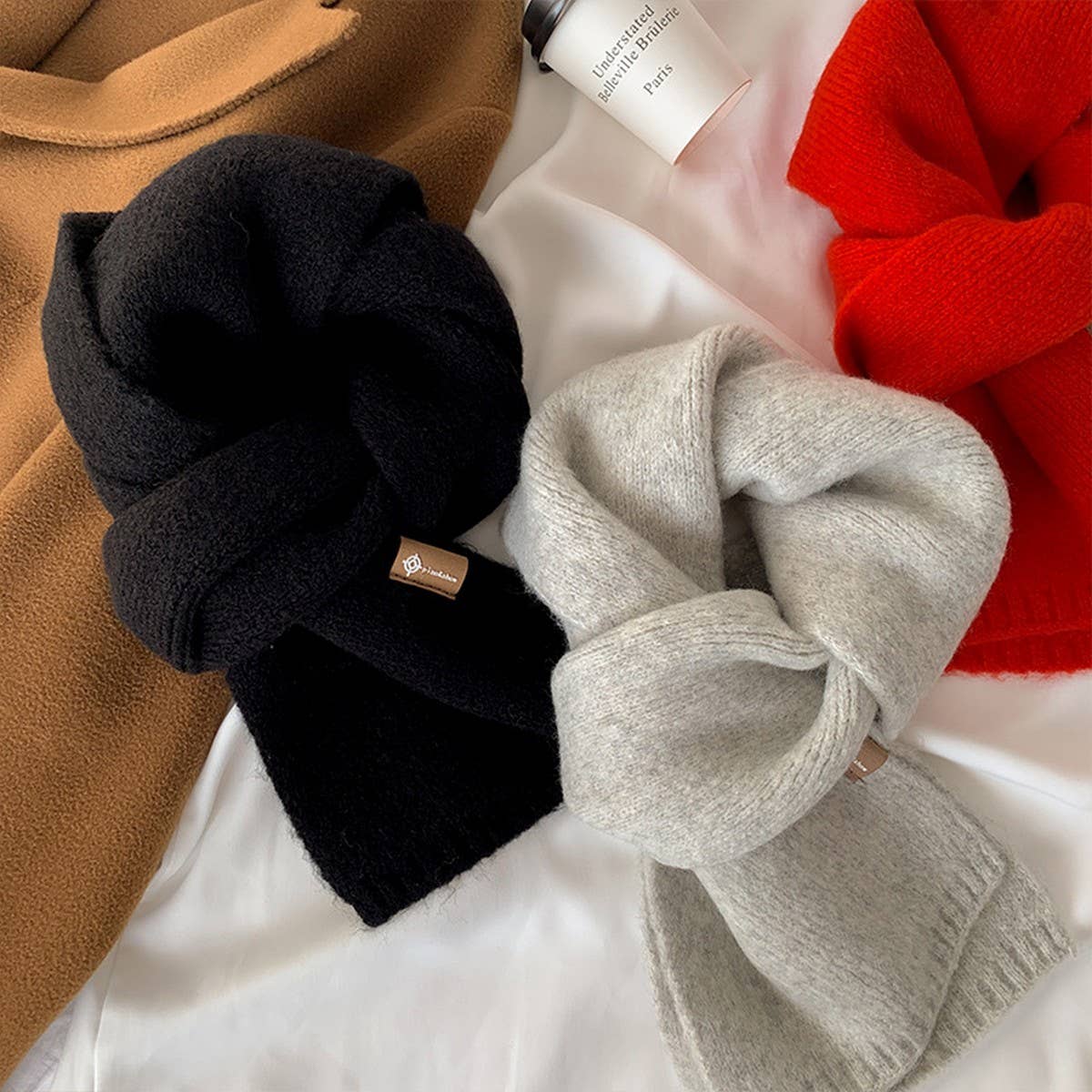 Cute Knit Scarf ? Unisex Solid Color Neck Warmer