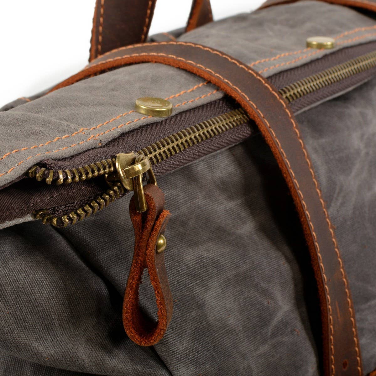 Waterproof Waxed Canvas Colorblock Backpack_CWAB5534