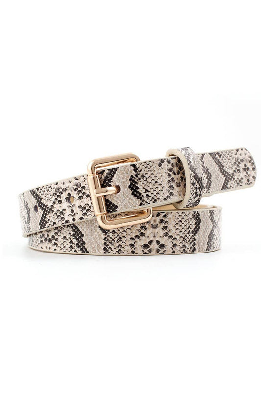 SNAKE SKIN PATTERN CASUAL BELT_CWABE0067