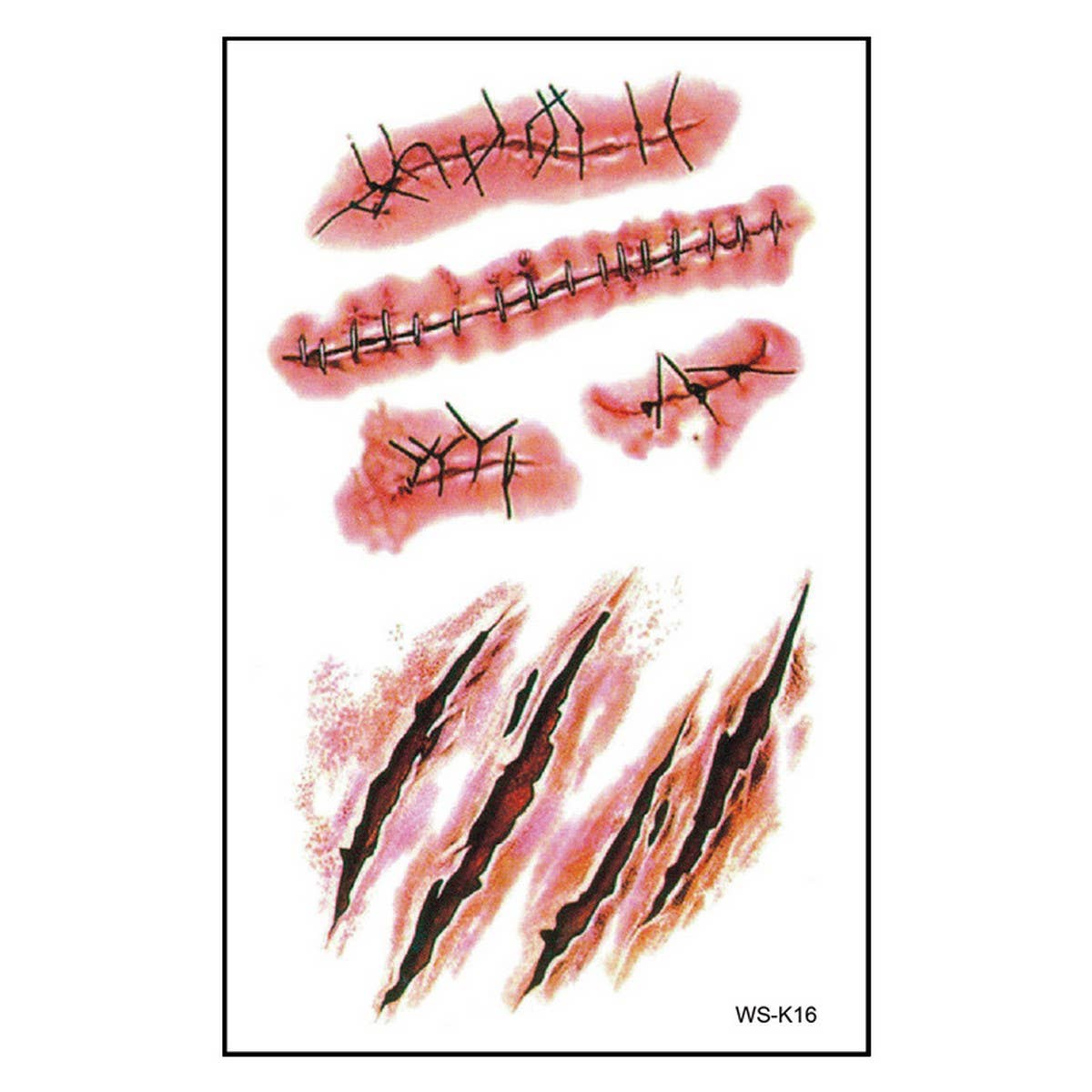 Bloody Scar Tattoos ??Halloween Party Wounds_CWMM8378