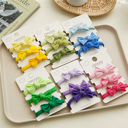 3PCS/CD BUTTERFLY HIGH ELASTICITY NYLON HAIR TIES_CWAHA1110