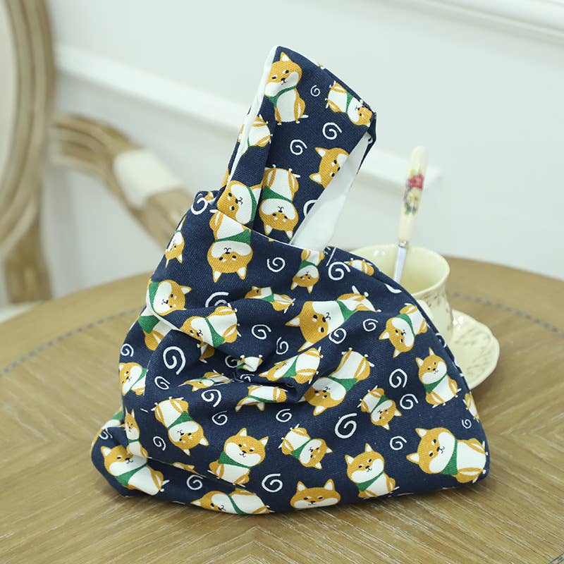 Cute cartoon tie canvas handbag