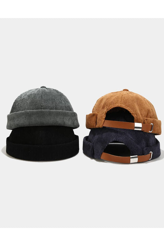 Solid color corduroy melon hat, hip-hop style CWAH0401