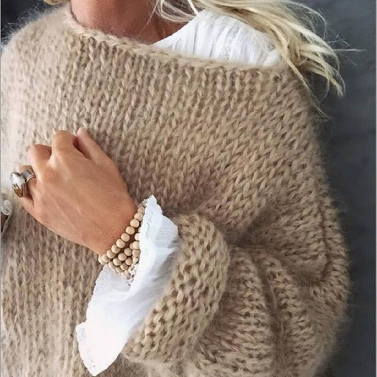 Women's Faux Mohair Knit Sweater Fall/Winter