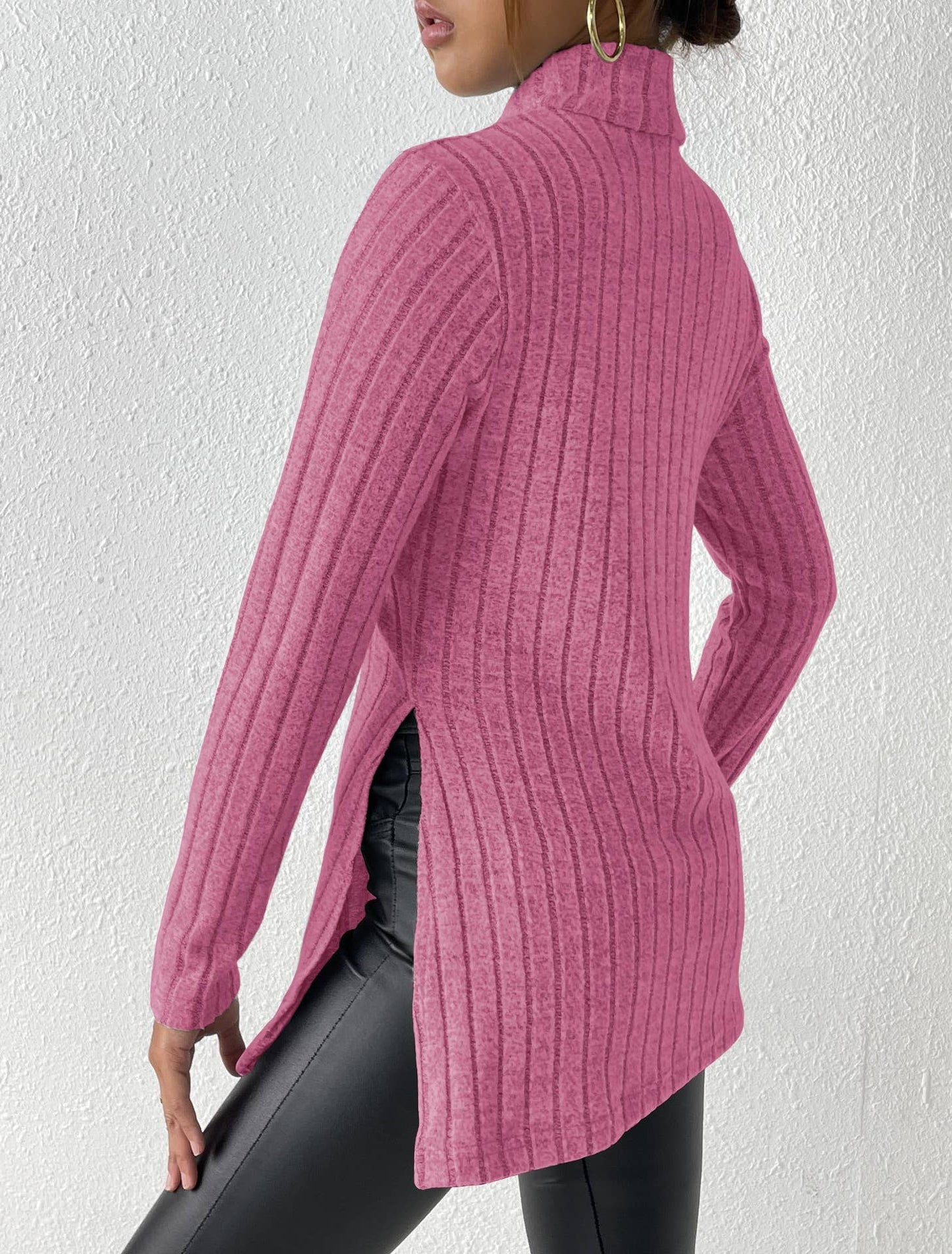 SLIM-FIT MID-LENGTH SWEATER SLIT PIT STRIPES
