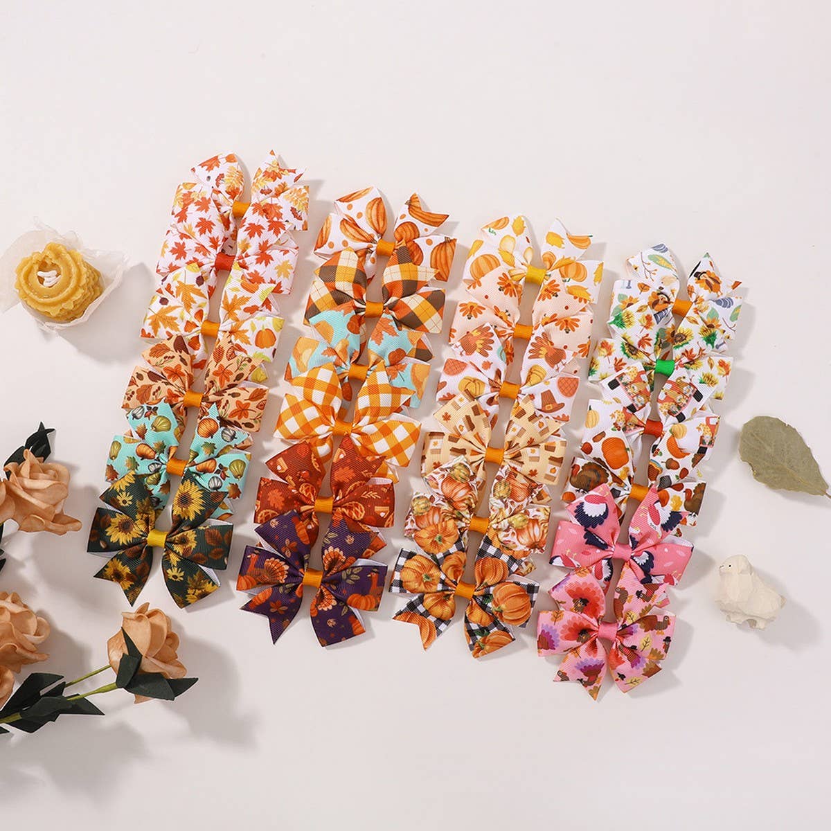 Thanksgiving Turkey Pumpkin Tail Hair Clip