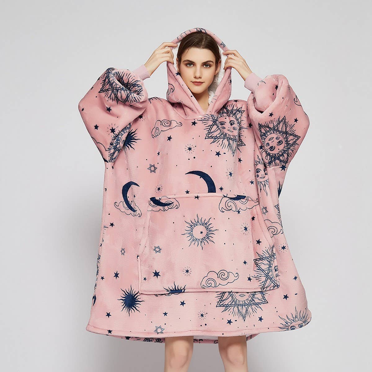 Oversized Cartoon Hoodie Blanket for Adults_CWMM8985