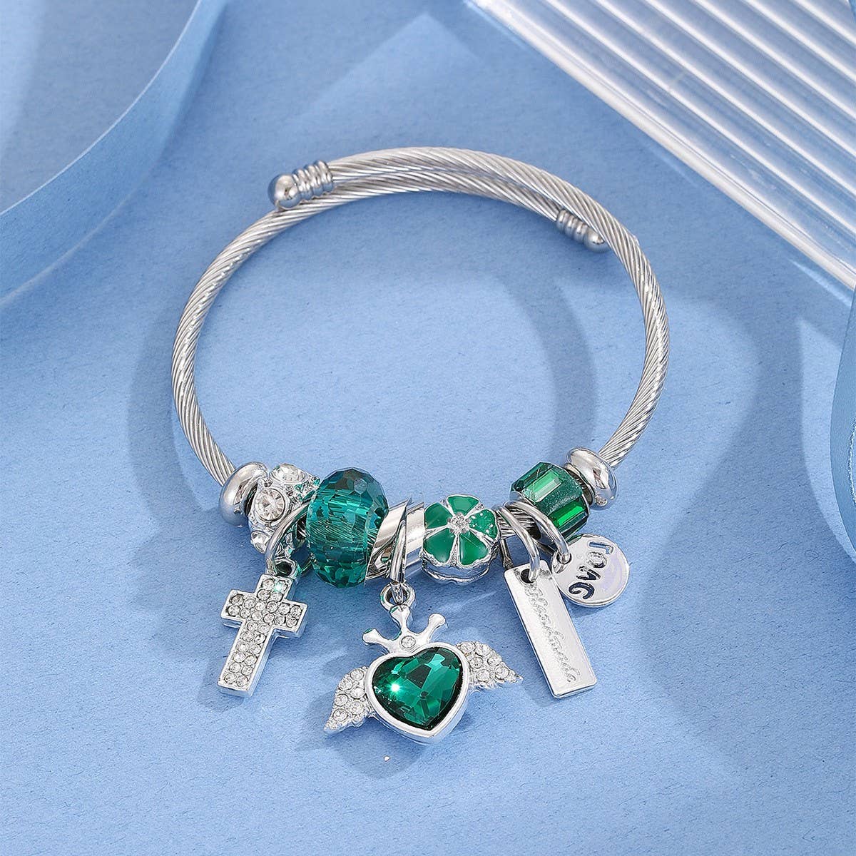 Trendy Silver Stainless Steel Adjustable Bracelet