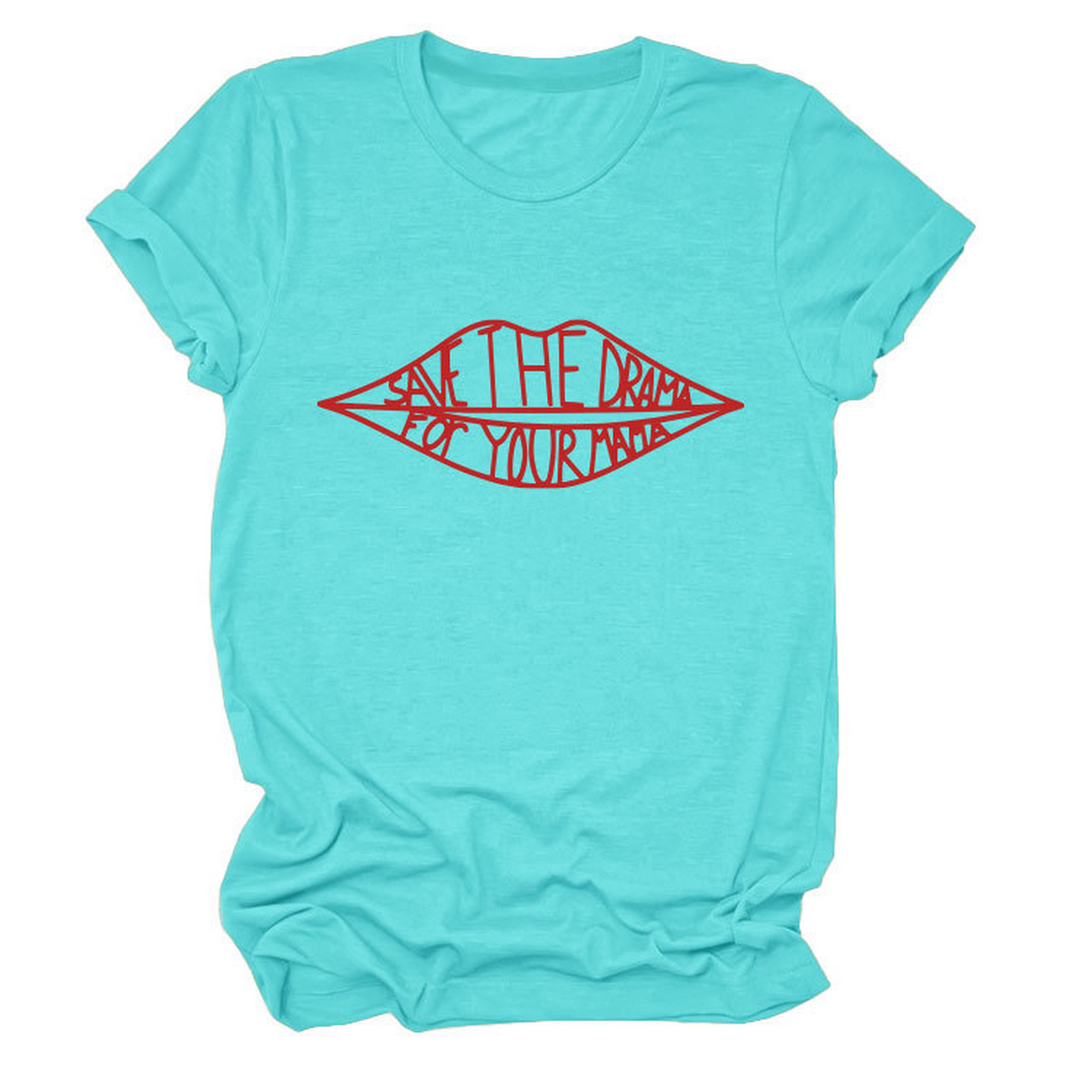 Women??¢s Fashion Slogan Tee Crew Neck Short Sleeve_CWTTSL0482