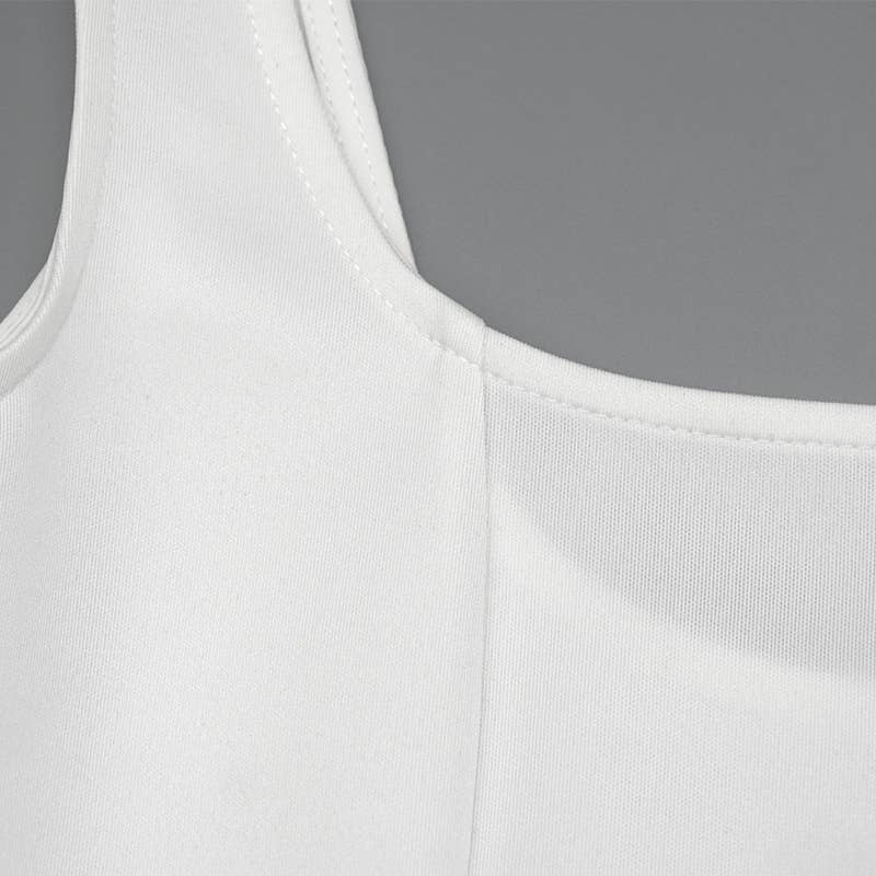 Solid color square neck cinched waist dress