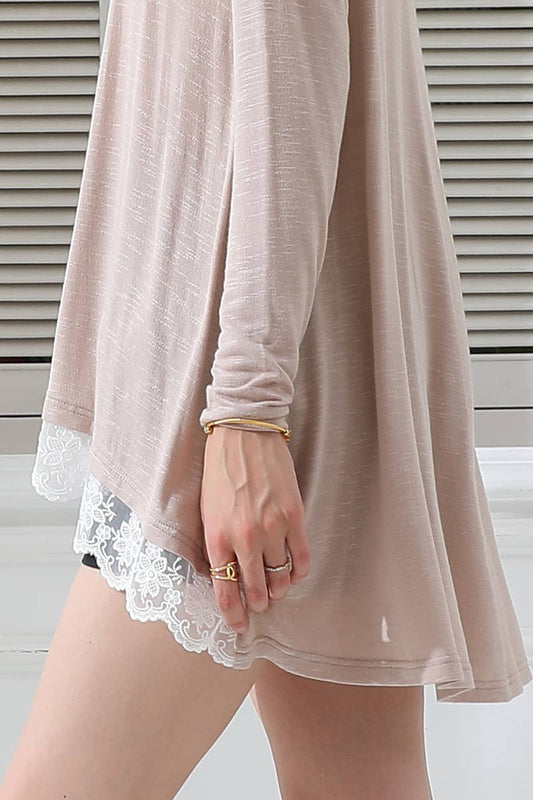 Cwttl1447_Round Neck Casual Long Sleeve Top