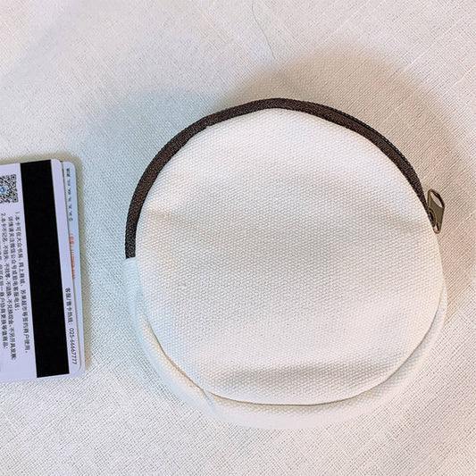 Round cartoon canvas coin purse and money bag