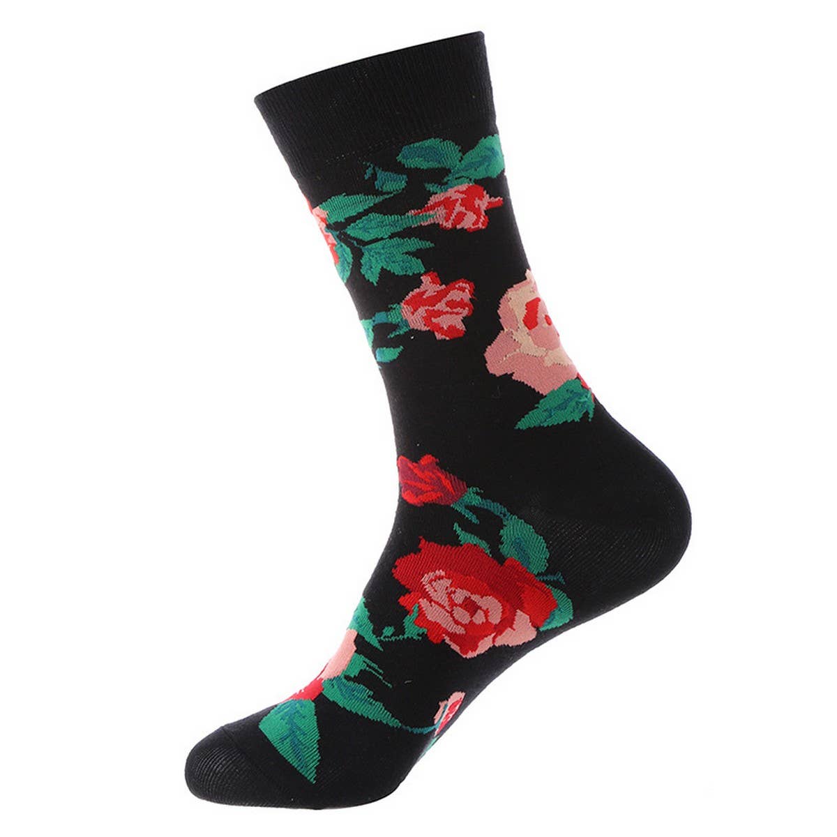 AUTUMN AND WINTER FLORAL MID-CALF SOCKS_CWMS1005