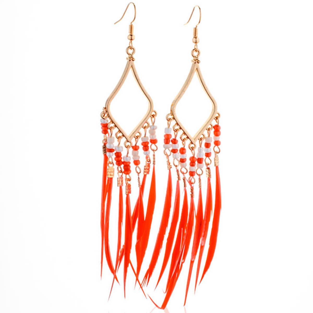 BOHO VINTAGE TASSEL FEATHER EARRINGS_CWAJE0805