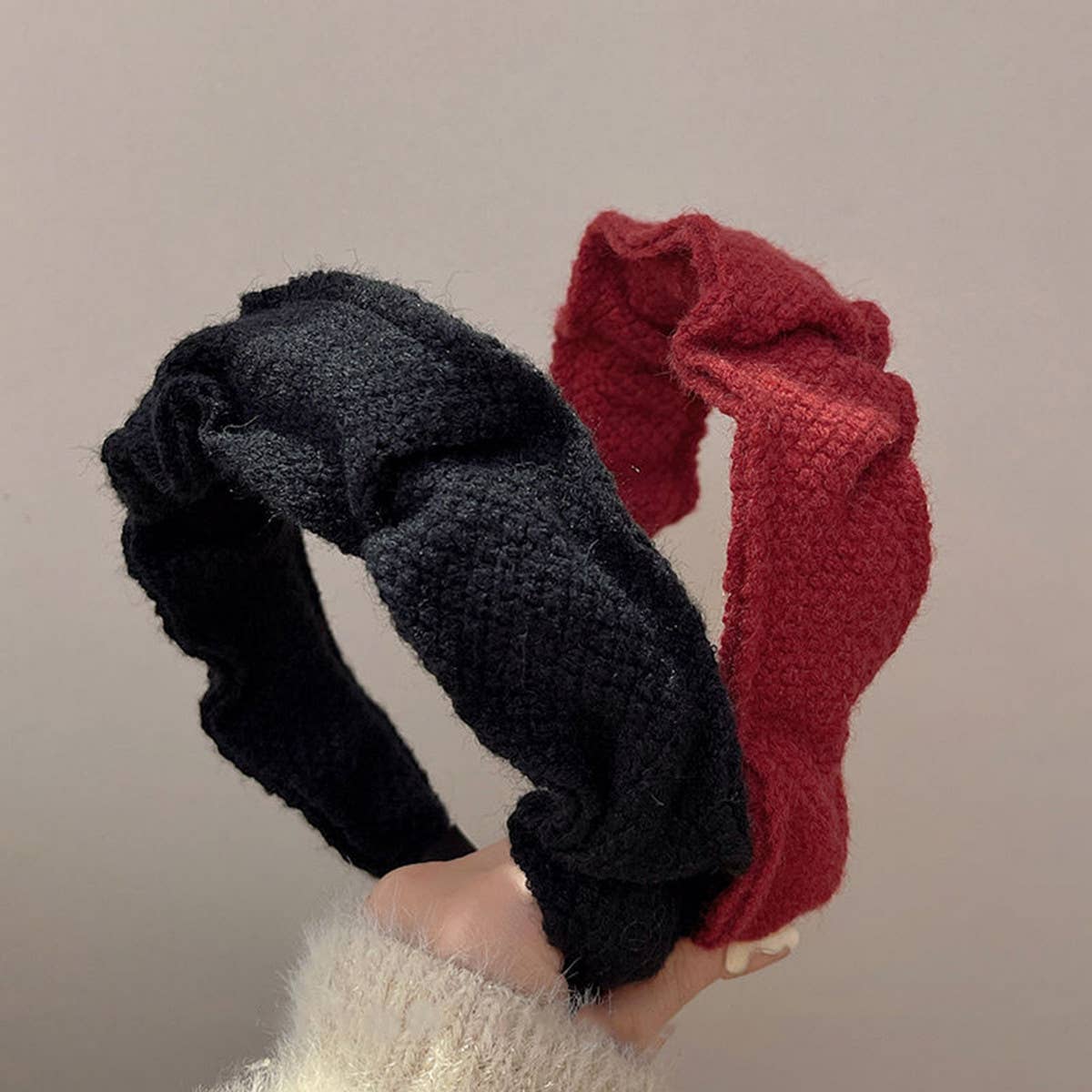 2024 NEW KNITTED WOOL PLEATED HEADBAND_CWAHA1712